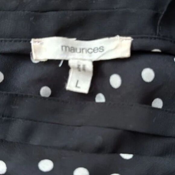 Maurices Polka Dot Tank Top - Size Large, Black/White - Picture 4 of 6